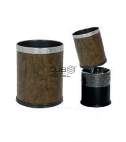 Papelera Redonda Doble Cuerpo 10L Marron